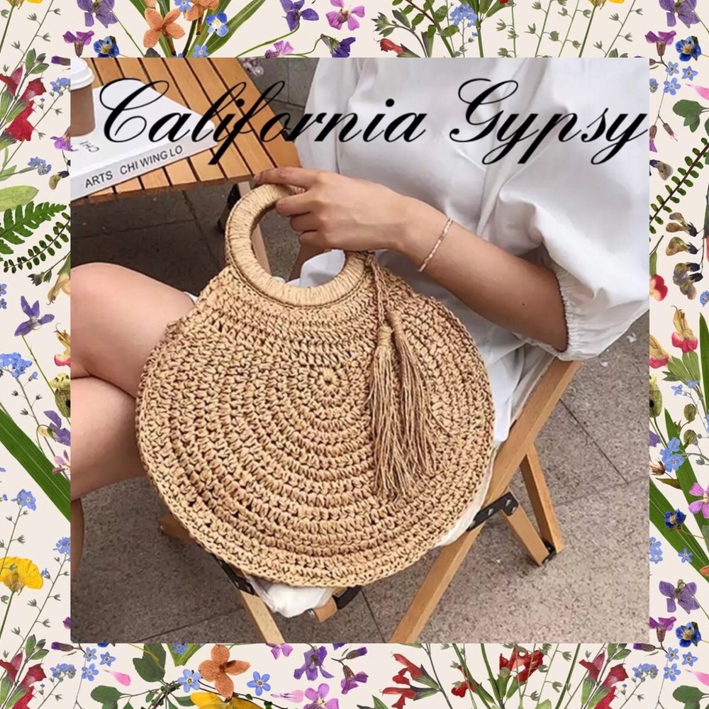 Bohemia Raffia Tassel Bag - Picture 5 of 7